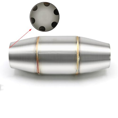 Exhaust Pipe Resonator Baffle Muffler DB Killer Quiet Mid Pipe Expansion Chamber Silencer Noise Eliminator Deadener for Motorcycle ATV UTV Go Kart (A) - size: A