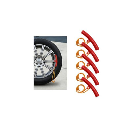 5PCS Car Tire Changing Rim Protector, Vehicle Fixing Wheel Changer Guard Edge Saver, Auto Tyre Changing Hub Rim Protective Cover, Universal for Sedan Truck Motorcycle (Red) - color: Red