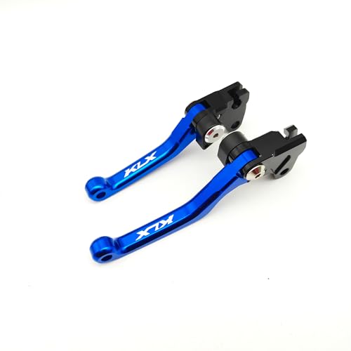OEM Replacement Brake Clutch Levers for Kawasaki KLX110 (2002-2025) | KLX110L (2010-2025) CNC Aluminum Adjustable Handlebars | Motorcycle Control Lever Set with Easy Install (Glossy, Blue) - color: Blue, style: Glossy