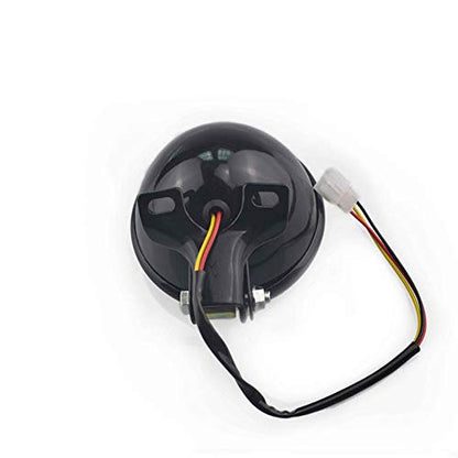 0011 Universal Motorcycle Headlight 5'' Head Lamp Front for Chopper Bobber Cruiser Black Yellow - color: black yellow