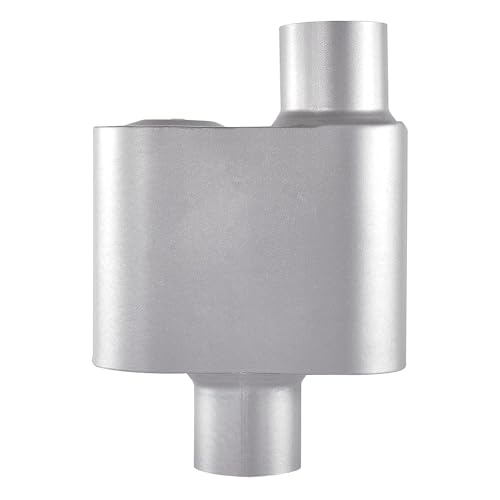 Universal Mufflers,Performance Automotive Exhaust Muffler，Single Chamber 3 inch inlet (ID) 3 inch outlet (ID) FH73041 - color: Silver, size: 3"