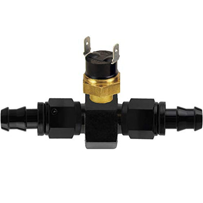 Transmission Oil Cooler Radiator Dual Electric Fan In-Line Coolant Hose Thermostat Switch Wiring Kit Car Truck (150'F On - 135'F Off, 6AN) - color: 150'F On - 135'F Off, size: 6AN