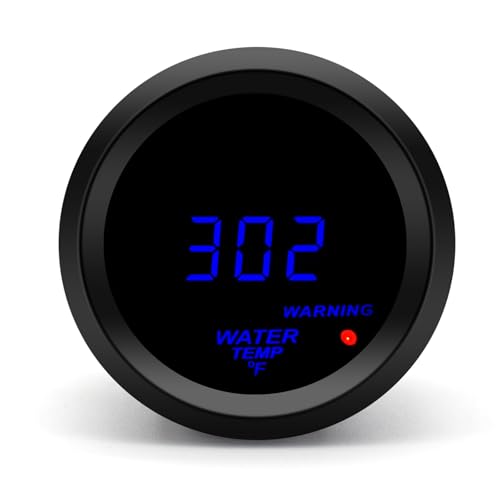 Car Digital Gauge 52mm Blue LED Automobile Meter… (Water Temp 104-302F) - style: Water Temp 104-302F