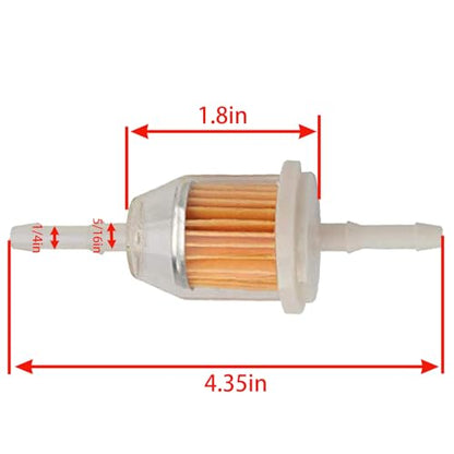 25 050 22-S Inline Fuel Filter Am116304 for John Deere Kohler Gy20709 120-436 1/4 Inch and 5/16 Inch Fuel Line Replaces 71-5960 120-436 GY20709 38666 149-2206-01 21541500 98021（2Pack）