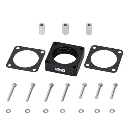 Aluminum Throttle Body Spacer Fit for 91-06 Jeep Wrangler Cherokee TJ YJ LJ XJ 2.5L/4.0L Engine Gas w/Gasket 1" Raise Manifold Carb (Black) - color: Black