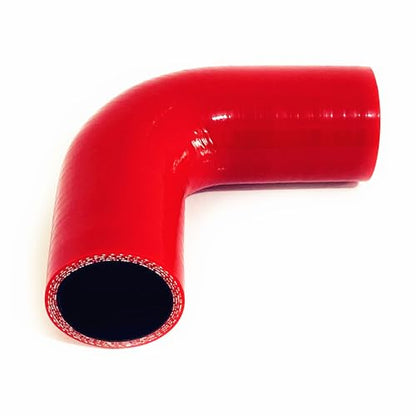 2” ID 90 Degree Elbow Silicone Coupler Hose with Clamps Red - color: Red, size: 2" (51mm)