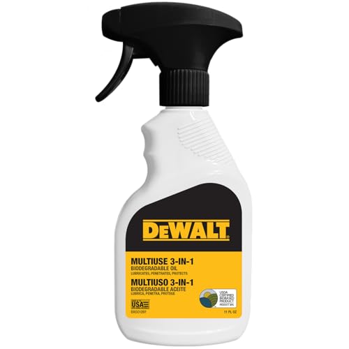 DEWALT 3 in 1 Multi Purpose Biodegradable Penetrating Oil – Professional Grade Lubricant for Machines, Tools, Doors Hinges and Much More, – Fast Acting Lubricating Formula, 11 oz