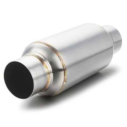 LCGP 2.5'' Inlet & Outlet Universal Muffler, 11.5'' Overall Length Stainless Steel Resonator 2 Pack - color: Silver, size: 2.5" Inlet 11.5" Long-2 Pack