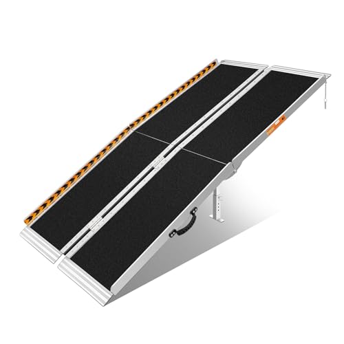 FACHNUO 6FT Portable Wheelchair Ramp for Home Steps, with Support Legs - size: 6FT(Using height 6-18'')