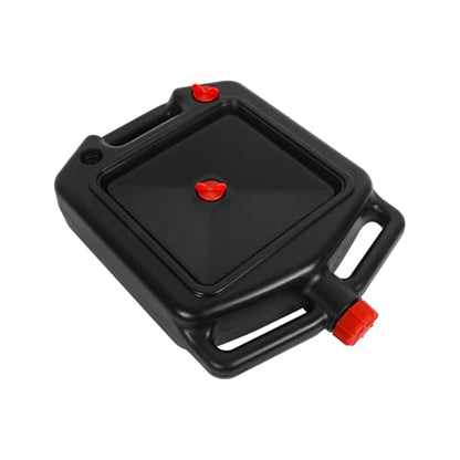Low Profile Oil Drain Pan, 4 Quart Splash-Free Oil Change Container with Drain Spout & Screw Caps for Motorcycles, ATVs, Lawn Mowers and Small Engine Equipment