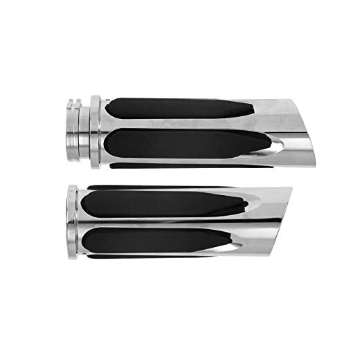 1 Inch Cable Throttle Handlebar Grips Motorcycle Hand Grips - color: #4 Chrome