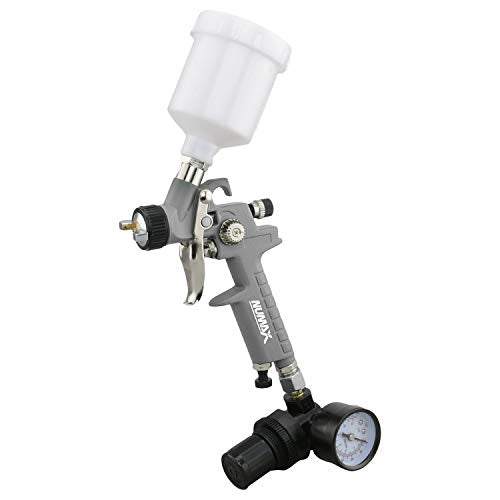 NuMax SPS08 Pneumatic 0.8 mm Tip Mini HVLP Gravity Feed Spray Gun with 125 cc Plastic Cup - size: 0.8mm Tip, 125cc Cup