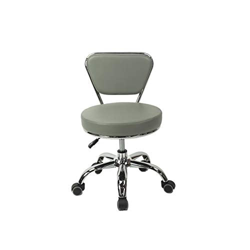MAYAKOBA Dayton Rolling Stool with Backrest – Storm Gray Pneumatic Seat, Adjustable Height 13"-15", Ergonomic Design for Home Office, Garage, Gardening, Lab, School, Mechanic Tasks - color: Storm Gray