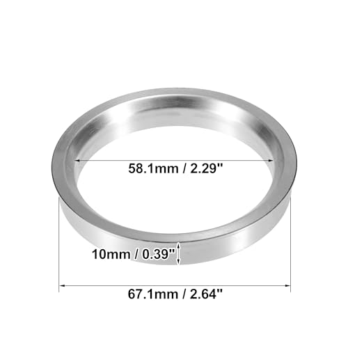 X AUTOHAUX 4pcs OD 67.1mm to ID 58.1mm Aluminum Alloy Hub Centric Rings - size: 67.1mm ID to 58.1mm OD