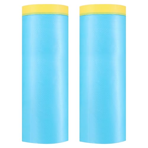 HARFINGTON 2pcs Pre-Taped Masking Film 59.1" x82ft w Plastic Sheeting,Blue - color: Blue, size: 59.1"x82ft