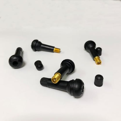 50Pcs TR414 Tubeless Valve Stems, Black Rubber Snap-in Valves Tubeless Tire Valve Stems Replacement for Tubeless 0.453 inches Rim Holes on Standard Auto Tires - size: TR414-50pcs