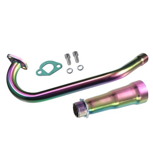 Upgraded 3 Stage Exhaust Header Pipe,For Predator 212cc 196cc Engine - color: 3-bend Colorful, size: Exhaust tip 1