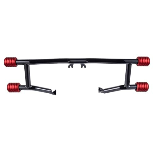 Advanblack Protek Two Step Highway Peg Crash Bar with CNC Slider Fit for 2014-2025 Harley Touring Road Glide Street Glide Electra Glide – Engine Guard Performance Upgrade (Red CNC) - color: Red CNC