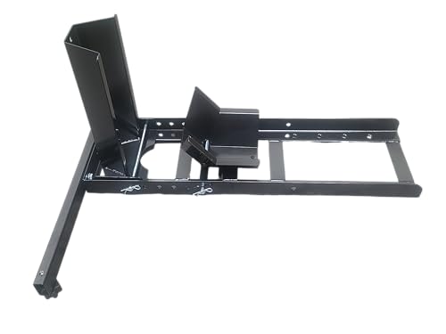 MaxxHaul Motorcycle Wheel Chock Heavy‑Duty Steel Front Tire Stand Fits 15" to 22" Wheels Self Locking Cradle for Trailers Garages and Shops 1800 lb Capacity Black Powder Coat (70271)