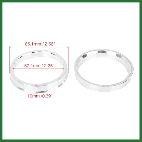 Motoforti 4pcs 65.1 to 57.1 mm Aluminium Alloy Hub Centric Rings