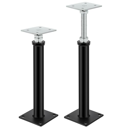 Zonon 2 Pack 16.5-20.5 Inch Adjustable Floor Jack Post, House Screw Jack for Floors Stairs Joist Lifting Leveling Supports, Load Capacity up to 7000 Lbs for Home and Garage Repair - color: Flat-top Style, size: 16.5-20.5 Inch