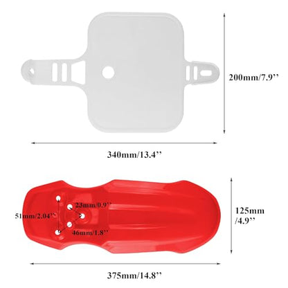 PRO BAT 7 PCs CRF50 Plastic Fender Kit with Fork Suspension Guard Cover - color: White, Red