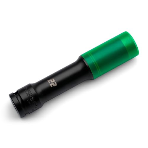 Capri Tools 1/2 in. Drive Extended Wheel Lug Nut Socket with Non-marring Protective Sleeve, 22 mm - size: 22 mm