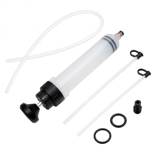 200cc Automotive Fluid Extractor Pump, Manual Oil Change Syringe with 3pcs PVC Suction Tubes