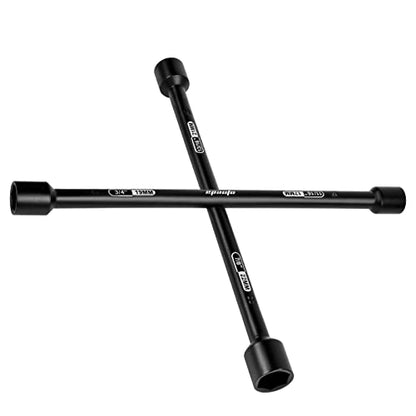 EPAuto 14" Heavy Duty Universal Lug Wrench, 4-Way Cross Wrench, Black - color: Black