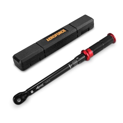 AEROFORCE 3/8-Inch Drive Torque Wrench（10-80 lb.ft / 13.6-108.8 Nm),72 Tooth Dual Direction Reversible Ratchet, Dual Range Scales, Precision Calibrated for Bike, Motorcycle and Car Repair - size: 3/8″10-80 lb.ft