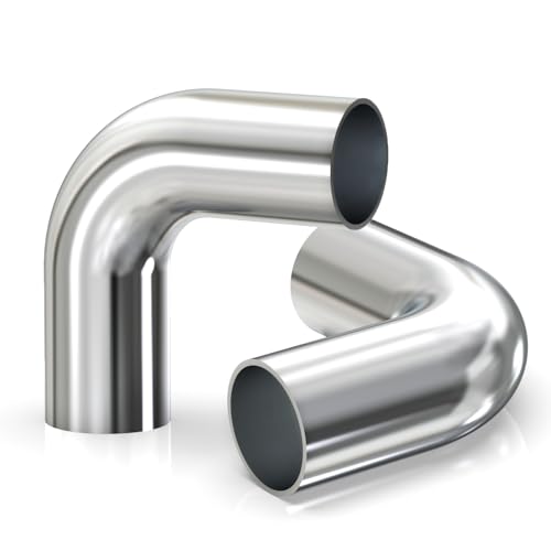 GASHER 2PCS 90 Degree Elbow Aluminum Alloy Tube Intercooler Pipe Air Intake Tube 3"OD, Leg Length 4" (100mm) - color: 90 degree, size: 3"OD (2 PCS)