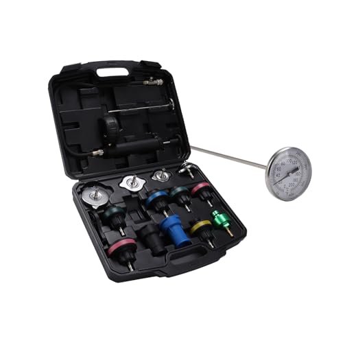 16 Pcs Universal Radiator Pressure Tester Kit,Coolant Pressure Tester kit with 13 Radiator Adapters,Precise Coolant Leak Detector for All Ford Models