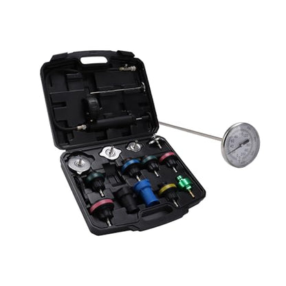 16 Pcs Universal Radiator Pressure Tester Kit,Coolant Pressure Tester kit with 13 Radiator Adapters,Precise Coolant Leak Detector for All Ford Models