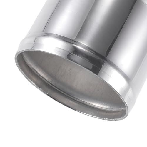 X AUTOHAUX OD 3.5" 89mm Length 3" 76mm Aluminum Alloy Tube Intercooler Pipe Straight Air Intake Tube with 2 Clamps Silver Tone for Car - size: OD 3.5"(89mm)