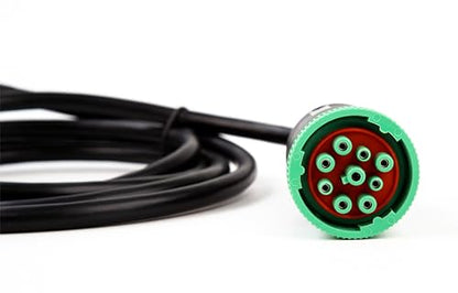 Green Type 2 J1939 Male to Open Pigtail 9pin Cable Truck Diagnostic Scanner Cable