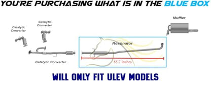 Exhaust Resonator Pipe Compatible for 2002-2006 Toyota Camry 2.4L | Stainless Steel | Northeastern Exhaust | Free Gaskets, Hangers, Clamp, and Bolt Kit Included