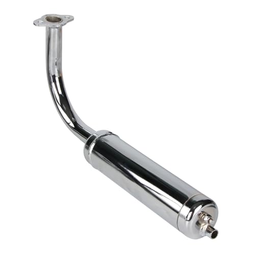Motorized Bicycle Exhaust, Bicycle Muffler Silence for 49cc 50cc 60cc 66cc 80cc 100cc Motorized Bicycle (Silver) - color: Silver