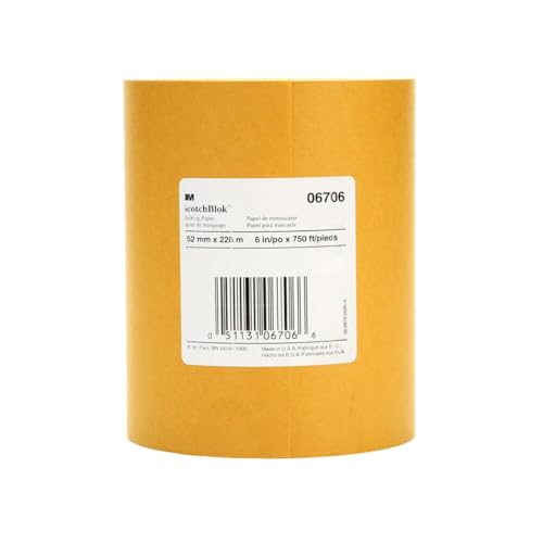 3M Scotchblok Masking Paper 06706, Gold, 6 in x 750 ft - size: 6 in x 750 ft