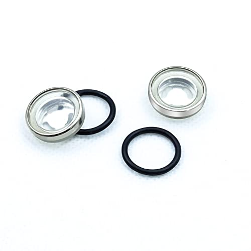 6Pcs Motorcycle Brake Sight Glass 18mm Universal Motorbike Master Brake Cylinder Rear Brake Pump Oil Mirror Sight Lens Gasket Front Rear Replacement