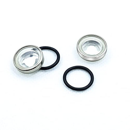 6Pcs Motorcycle Brake Sight Glass 18mm Universal Motorbike Master Brake Cylinder Rear Brake Pump Oil Mirror Sight Lens Gasket Front Rear Replacement