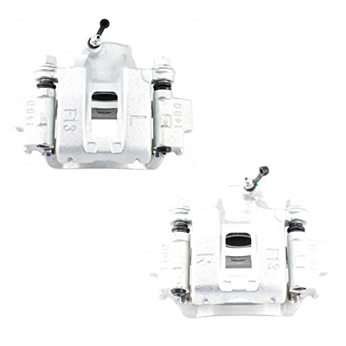 TRQ Rear Brake Caliper Set 2 Piece Zinc Coated Brackets Hardware - color: Replacement, size: CLA31947