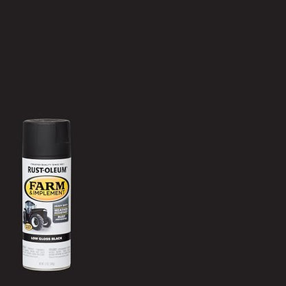Rust-Oleum Farm & Implement Gloss Black Spray Paint - color: Black, size: 12 Ounce (Pack of 1)