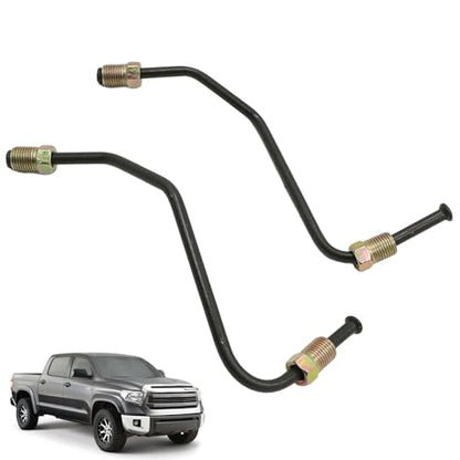 FZJDSD Front Brake Caliper Line Kit Pair Compatible with 2007-2014 Toyota Tundra 4WD, Left & Right Hydraulic Brake Flex Hose Set, DOT Compliant Steel Brake Lines, Caliper to Hard Line