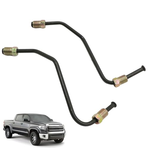 FZJDSD Front Brake Caliper Line Kit Pair Compatible with 2007-2014 Toyota Tundra 4WD, Left & Right Hydraulic Brake Flex Hose Set, DOT Compliant Steel Brake Lines, Caliper to Hard Line