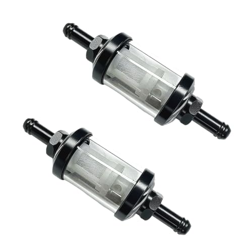 YoRise 2PCS 5/16" Car Fuel Filter (Black) - color: Black
