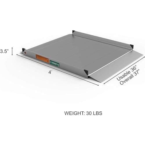 EZ-ACCESS - Aluminum Portable Wheelchair Ramp - Heavy Duty Mobility Device, Handicap Ramp with Textured Surface for Steps, and Self-Adjusting Bottom Transition Plates - 3G 4-Foot - size: 48 Inch (Pack of 1), style: Ramp Only