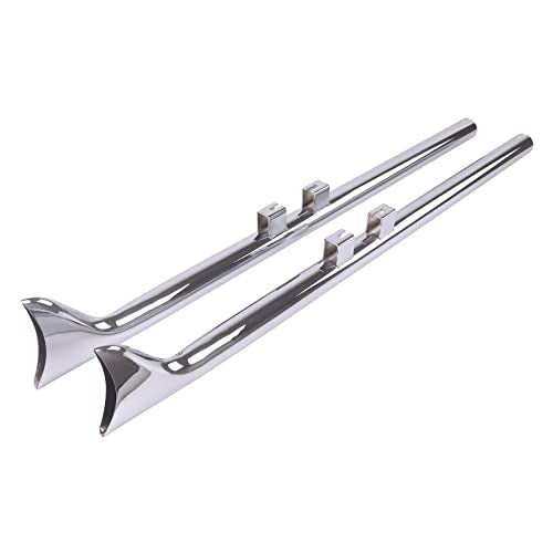 SHARKROAD 42 Inch Fishtail Exhaust, Chrome - style: HDFT-4295C, 42" Chrome
