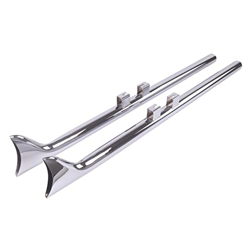 SHARKROAD 42 Inch Fishtail Exhaust, Chrome - style: HDFT-4295C, 42" Chrome