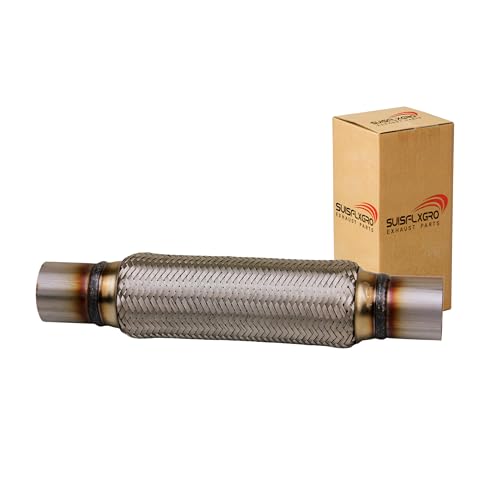 Exhaust Flex Pipe Universal Type 100% Stainless Steel For Heavy Duty and Cars (1 PC, 2X10X14) - size: 2X10X14