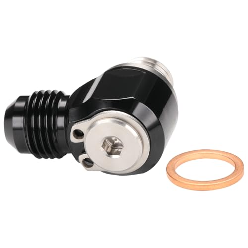 6AN Male Flare Banjo to M12x1.25 Stainless Steel Banjo Bolt Assembly Fitting Adapter Black - size: 6AN to M12x1.25